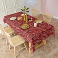 thumbnail image 3 of Red Christmas Scene Pattern Rectangle Tablecloth 60"x102",Waterproof Polyester Rectangle Table Cloth, Wipeable Spillproof Polyester Tablecloth for Dining, Camping, Indoor and Outdoor, 3 of 6