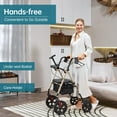 thumbnail image 3 of ELENKER Rollator Walker with 10" All-Terrain Wheels, Adjustable Padded Seat for Seniors, Champagne, 3 of 7