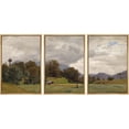 thumbnail image 4 of PixonSign Framed Wall Art Set Storm Cloud Pastoral Farm Field Nature Wilderness Modern Artwork Landscape Decor Abstract Fine Art Chic for Living Room, Bedroom, Office - 16"x24"x3 Panels Natural, 4 of 5