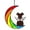 Rainbow - R, variant on PETT Colorful glass rainbow bridge as a gift to commemorate the dog