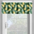 thumbnail image 2 of Ambesonne Hawaiian Valance Pack of 2, Palm Leaves Pineapples, 54"X18", Pale Green Fern Green, 2 of 5