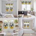 thumbnail image 6 of Sunflowers Rooster Kitchen Curtains Sets for Windows 24 Inch Length, Wooden Watercolor Leaves Retro Art Rod Pocket Window Treatments Tier Curtains and Valances Set for Bedroom/Bathroom, 6 of 8