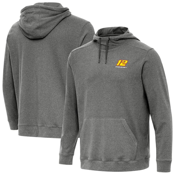 Men's-Antigua Heather Black Ryan Blaney Cloud Pullover Hoodie