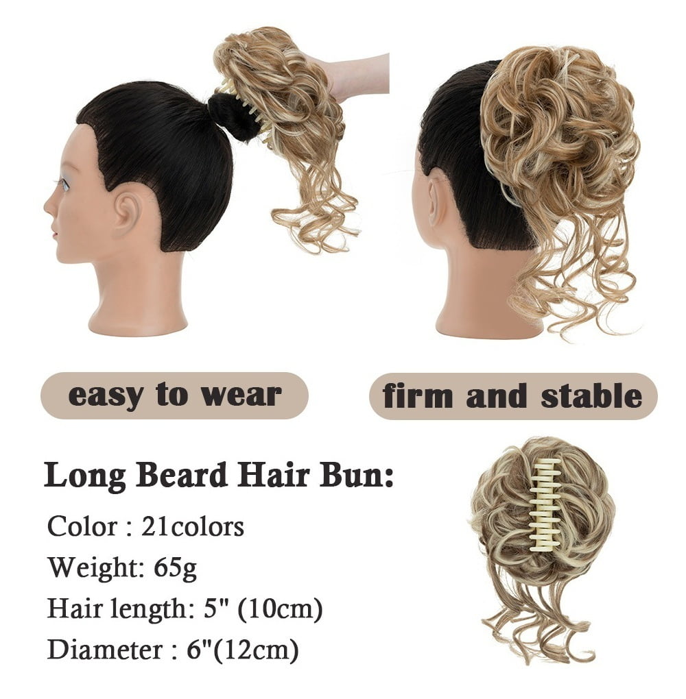 Messy Bun Hair Piece Claw Clip Curly Wavy Synthetic Tousled Updo Hair Extensions for Women