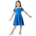 thumbnail image 2 of XEGLSBU Girls Dresses Size 7 Long Sleeve Classic and Summer Girls' Dress School Style Children's and Autumn Color Contrast Short Sleeved Dress 4 13 Years Old Blue Size 5-6 Years, 2 of 9
