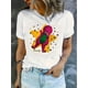 thumbnail image 1 of Camisetas para mujer Verano manga corta Tops para DeportesCreative Star Dinosaur Pattern Printed Women'S Trendy Round Neck Short Sleeve, Simple Casual Sports T-Shirt, Comfortable Summer Top for Holi, 1 of 6