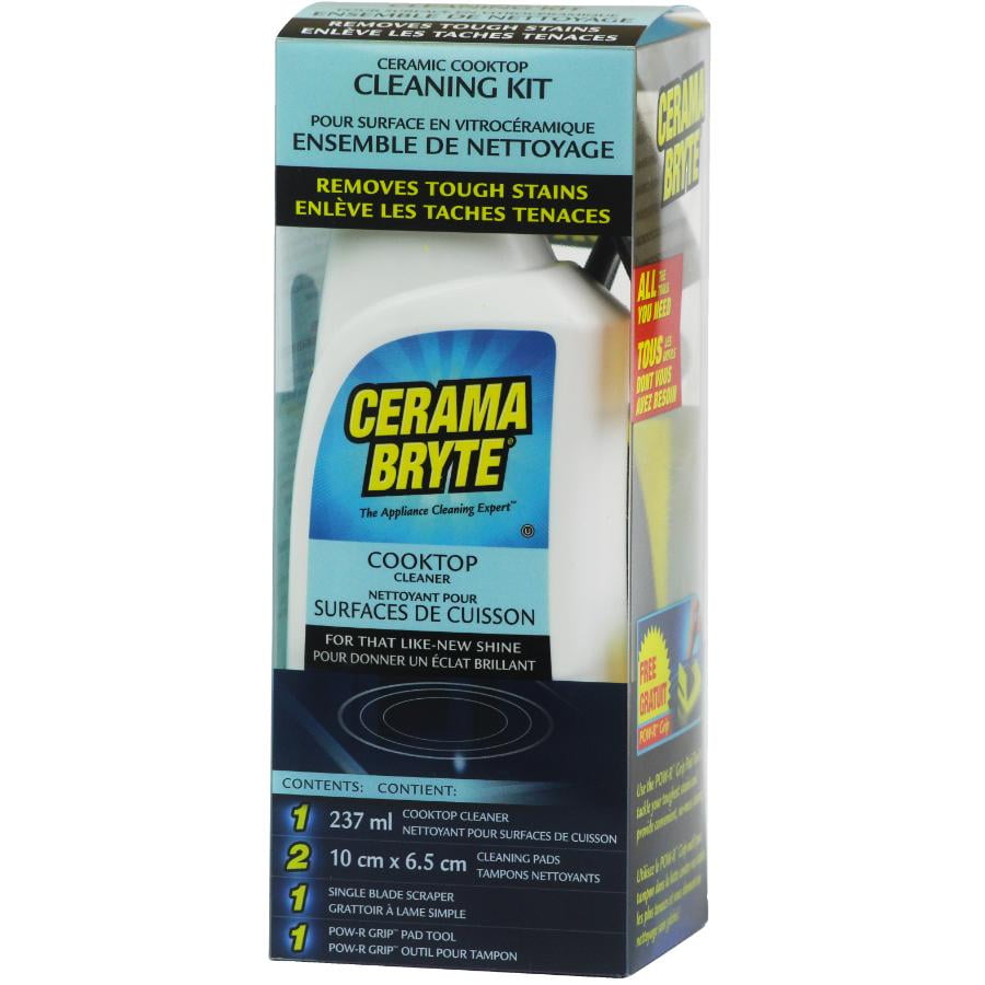 photo Cerama Bryte Cooktop Cleaner Walmart cerama bryte cooktop cleaning kit 10 oz cooktop cleaner 2 cleaning pads pow r grip pad tool and scraper heavy duty cleaning non scratch for