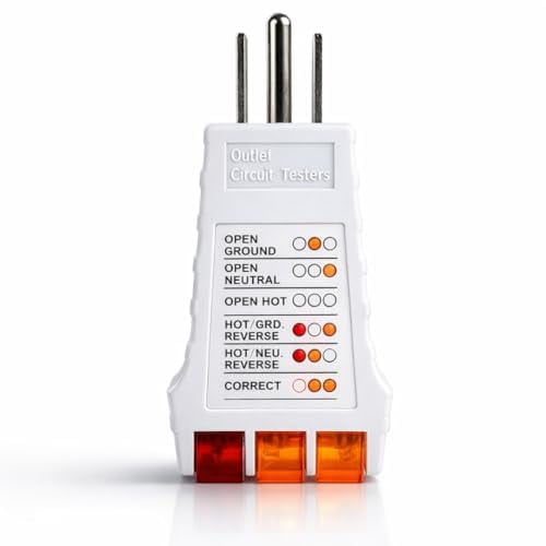 Outlet Tester for Grounding Products - Test Receptacles & Sockets for Proper Wiring - Simple Tool for Electrical Assessment$$Tools & Hardware Other