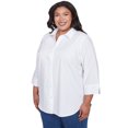 thumbnail image 3 of Alfred Dunner Womens Plus-Size Pearl Studded Button Down Top, 3 of 4