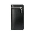 thumbnail image 2 of Cartera larga de lujo Sonducket para hombre, tarjetero clásico, monedero de bolsillo, cuero PU, cremallera, bolso Negro, 2 of 6