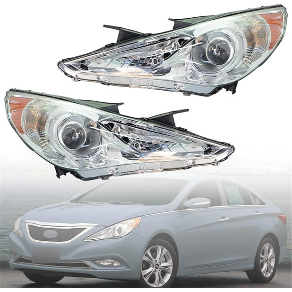 SEBLAFF Assembly with Amber Corner Replacement for Hyundai Sonata 2011-2014 Headlamps Driver & Passenger Side