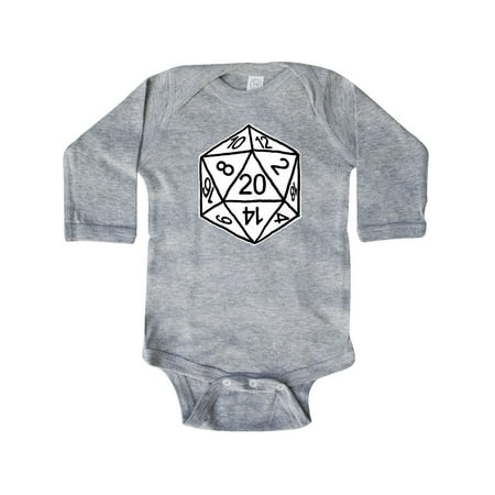 

Inktastic 20 Sided White Dice Gift Baby Boy or Baby Girl Long Sleeve Bodysuit