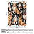 thumbnail image 4 of WYYP Grey Cute Dogs Sherpa Soft Cozy Animal Print Flannel Blanket White, 4 of 6