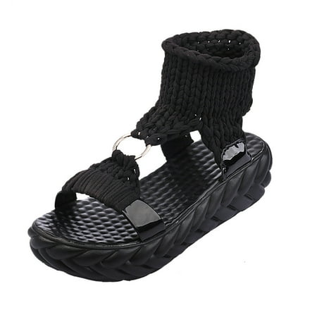 

Fsqjgq Elastic Sandals for Women Fashion Bottom Sandals Ladies Shoes Sandals Thick Causal Platform Women Women s Sandals Platform Sandals Size 6 Black 39