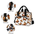 thumbnail image 5 of Insulated Crossbody Lunch Bag 10L Lunch Tote with Adjustable Shoulder Strap for Work Office Picnic Orange-black Butterfly, 5 of 6