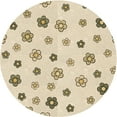 thumbnail image 1 of Ahgly Company Indoor Round Patterned Vanilla Gold Area Rugs, 5' Round, 1 of 6