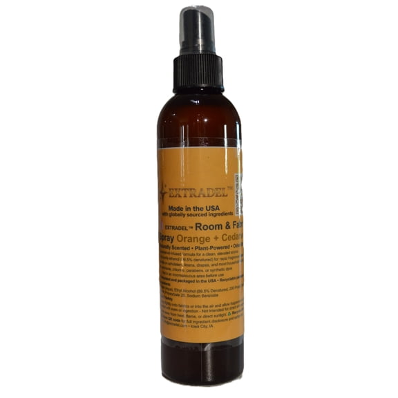 EXTRADEL Room Spray and Fabric Freshener Orange Cedarwood Blend Odor Eliminating 8 fl oz