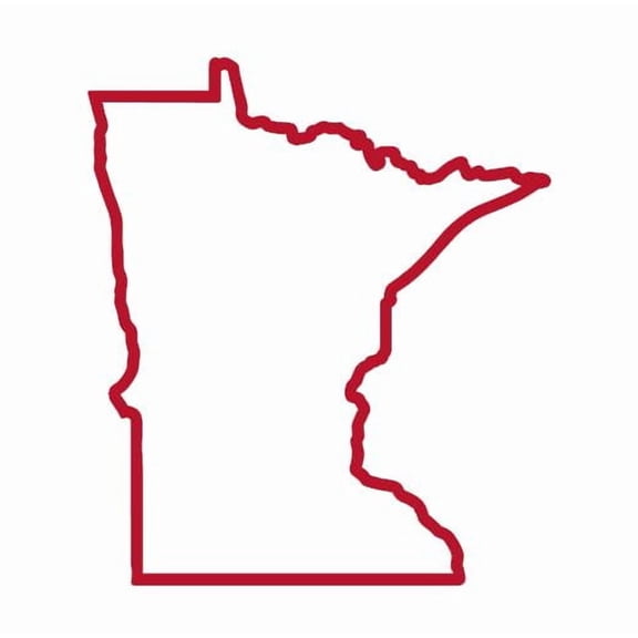 State Map Outline Minnesota Vinyl Decal Sticker UV & Waterproof Bumper Window Laptop Automotive Water Bottle Gift accessories – RED 4.5"