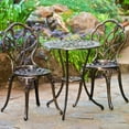 thumbnail image 1 of Christopher Knight Home Nassau Outdoor Cast Aluminum Bistro Furniture Set, 3-Pcs Set, Brown, 1 of 5