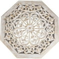 thumbnail image 4 of Northlight 18" Antique White and Brushed Gold Carved Octagonal Side Table, 4 of 5