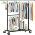 thumbnail image 6 of LILEYI Clothes Rack Heavy Duty 405LBS, Clothing Racks for Hanging Clothes 200+, Metal Clothing Rack with Wheels, Commercial Garment Rack Portable, Silver, 6 of 6