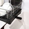 thumbnail image 4 of Escurridor de platos de acero inoxidable para cocina, organizador de utensilios de cocina, color negro, 4 of 9