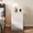 White, variant on HomePerch Nightstand with Charging Station and LED Lights, 3 Drawer Sliding Top Bedside Table with USB Ports and Outlets, Modern Black End Table for Bedroom Storage