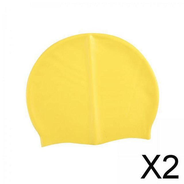 2x Gorro de Natación de Color Puro Gorro de Natación de Silicona Fácil de Usar Y Quitar Cómodo Mantener El Cabello Seco Protección para Los Oídos para 2 piezas