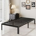 thumbnail image 4 of 12 Inch Twin Bed Frames with Rounded Corner Legs, 1000 LBS Heavy Duty Metal Twin Platform Bed Frame with Steel Slats Support, No Box Spring Needed, Noise Free, Easy Assembly, 4 of 8