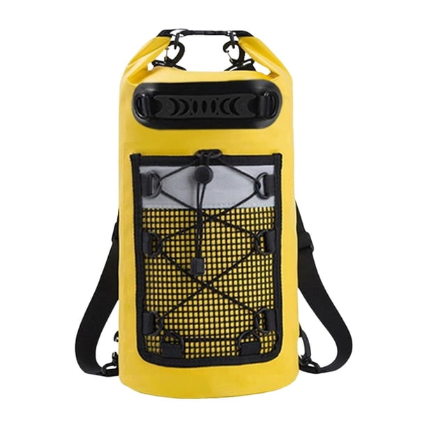 Bolsa seca de gran capacidad con tira reflectante de advertencia y asa, ligera y flotante. Amarillo