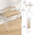 thumbnail image 3 of HOMCOM Foldable Computer Desk with Monitor Shelf, Natural Wood, 3 of 10