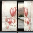 thumbnail image 2 of YAZAOO Curtains 110/118 Inch Long French Curtains Valentines Day Painting Print For Farmhouse Bedroom Curtains Window Curtain Set 2, 2 of 4