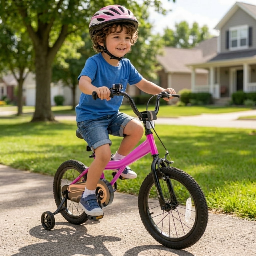 Redsmile Kids Bike 14 Inch with Removable Training Wheels for Boys Girls Ages 3-5, Beginner Bicycle with Adjustable Seat, Rubber Air Tires and Coaster Brake, 110 lb Capacity, Blue