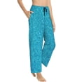 thumbnail image 2 of Sigee Blue Glitter Print Women's Soft Pajama Pants - Breathable and Comfortable Lounge Sleep Bottoms with Elastic Waistband and Pockets-, 2 of 9