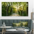thumbnail image 1 of Soirée dans une Forêt Verte - Grande Impression sur Toile de Paysage, 1 of 3