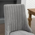 thumbnail image 4 of PORKISS Upholstered Dining Chairs Set of 2, Linen Dining Room Chair with Curved Solid Wood Legs, Modern Accent Chair for Kitchen, Gray, 4 of 13