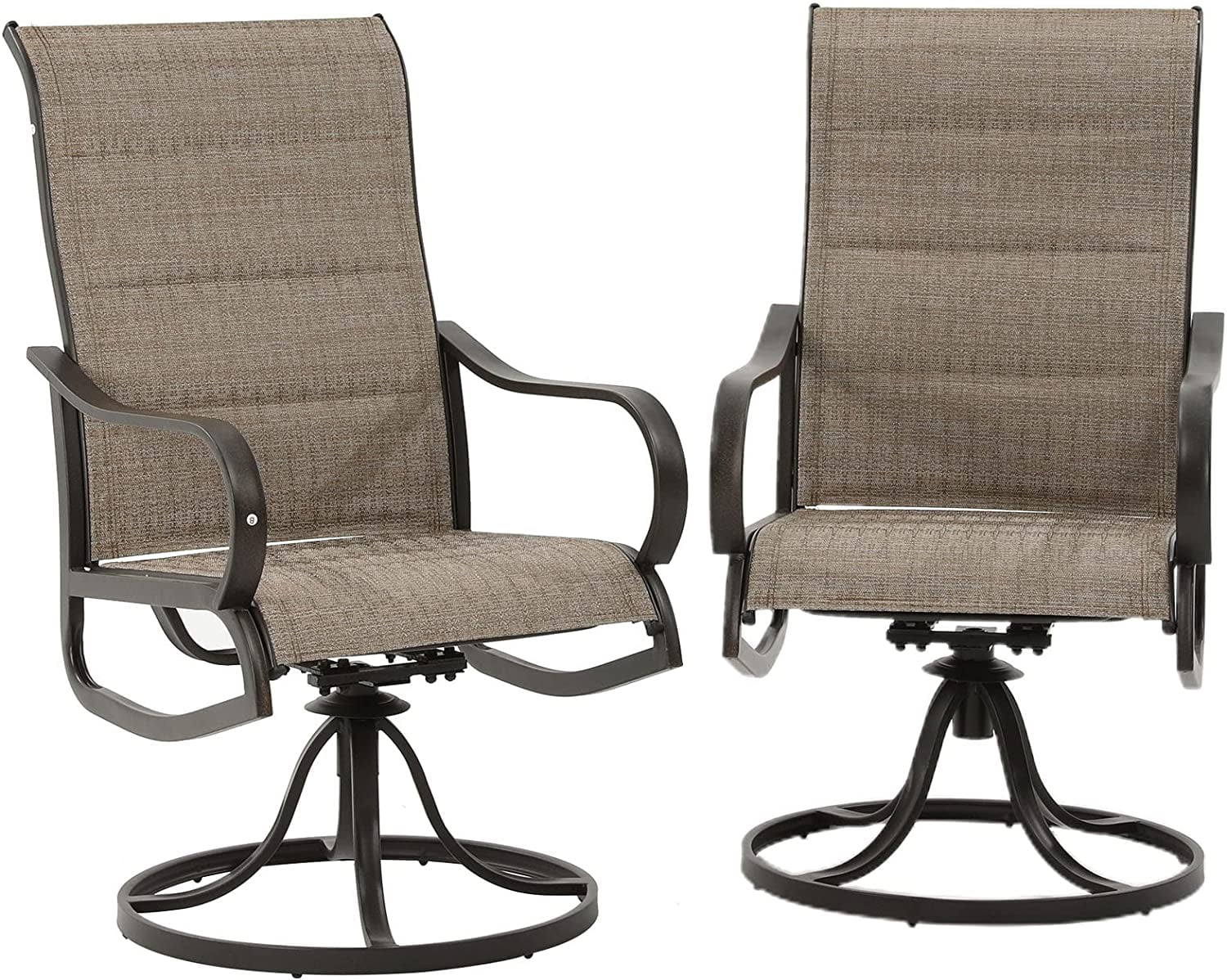 Amopatio Patio Swivel Chairs Set of 2, High Back Outdoor Dining Chair ...