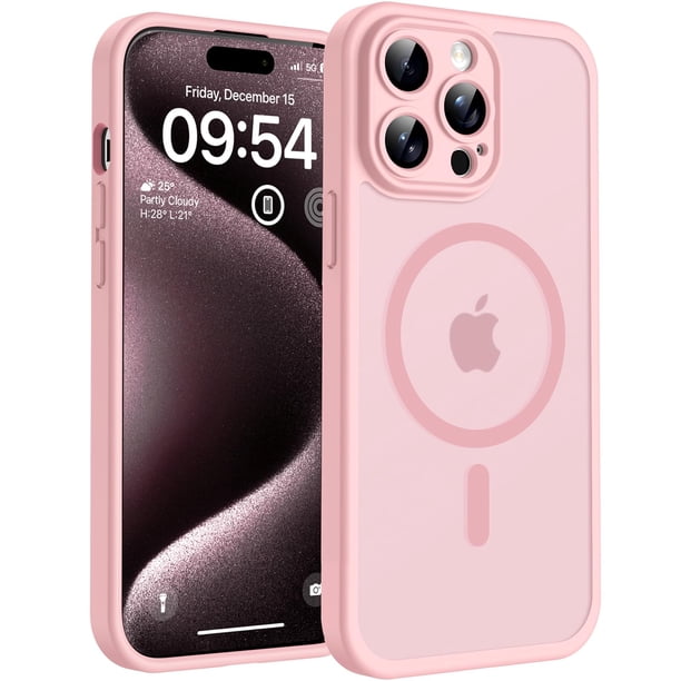 Funda magnética TOCOL para iPhone 15 Pro de 6.1 pulgadas, rosa claro