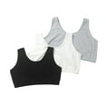 thumbnail image 1 of Matchstick Women Cotton Sports Bras Plus Size Wireless Bralette Top, 3-Pack, 1 of 5