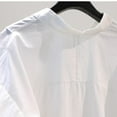 thumbnail image 4 of ITSAME Womens Summer Shirt, Lapel Solid Color Buttons Short Sleeve Daily Dressy Blouse White XL, 4 of 6