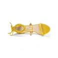 thumbnail image 4 of BLISSFUL STEP Chaussures pour Femmes Sandales à Talon Aiguille Haut à Bride Cheville à Nouer Bout Ouvert en Faux Suède Jaune 8, 4 of 8