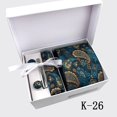 thumbnail image 2 of Juego de corbatas con caja de regalo para hombre, conjunto de corbata de negocios, gemelos, bolsillo cuadrado, Clip de corbata, caja de regalo blanca, moda de lujo para hombre, Gravatas de cuello yaoshenbao CONDUJO, 2 of 2