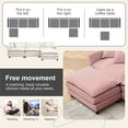 thumbnail image 6 of SZLIZCCC Modular Sectional Sofa with Movable Ottoman, L/U Shaped Chenille Fabric Couch with High - End Material,Flexible Combination for Living Room, Office, Apartment Pink3+1, 6 of 8
