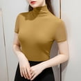 thumbnail image 2 of Womens Mesh Short Sleeve Tops See Through Going Out Blouses Casual Slim Fit Turtleneck Sheer Party Outfits Base Shirts, 2 of 5