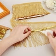 thumbnail image 3 of 10 Yards Gold Sewing Fringe Trim 2 Styles Fabric Tassel Trim with Sequins Sewing Trim for Latin Wedding Dress DIY Crafts Clothes Accessorie Party Decoration, 3 of 6