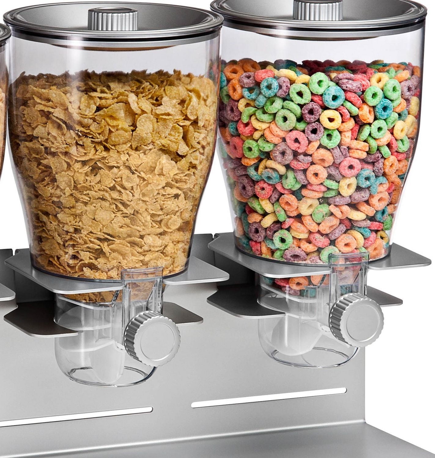 Zevro by Honey Can Do Triple Canister Dry Food and Cereal Dispenser, Stainless Steel
