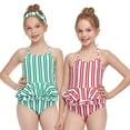 thumbnail image 6 of LYMAYTER Kids Toddler Summer Bathing Suit for Girls Printed Bikini Swimsuits baby Beach One Piece Swimwear for 2-12 Years, 6 of 7