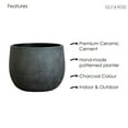 Barcelona Ceramic Plant Pot Large 10 inch Black Flower Pots Indoor