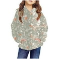 thumbnail image 3 of BLTIBY 2025 Toddler Baby Girls Boys Sweatshirts Hoodies Autumn Spring Leaf Printed Infant Pullover Crewneck Blouse Long Sleeve Top Fashion Casual Clothes Green 7-8 Years, 3 of 8