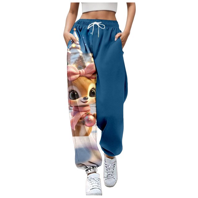 WEAIXIMIUNG Pantalons pour Femmes avec Poches Pantalons de Pâques pour Femmes